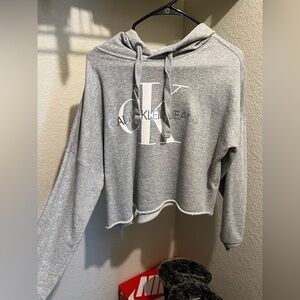 Calvin Klein Heather Gray Logo Hoodie